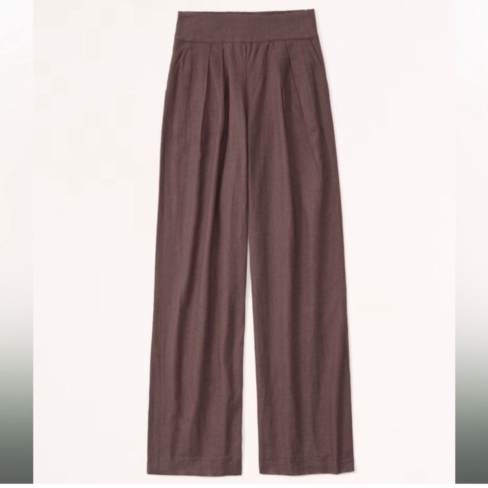 Abercrombie & Fitch Ultra Wide Linen Blend Pull On Pants Size Small